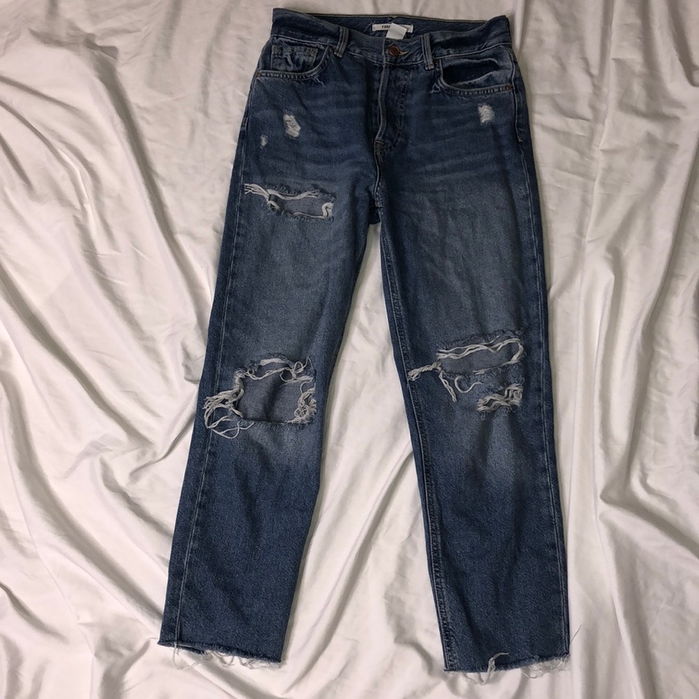 Ripped Girlfriend Jeans